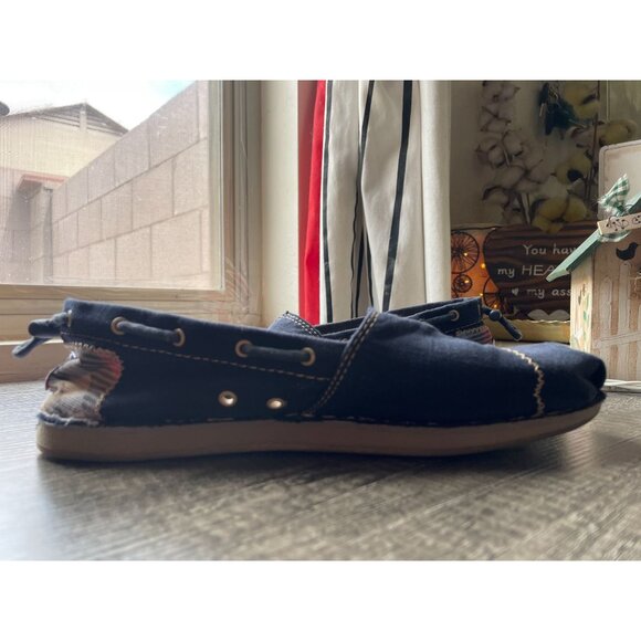 BOBS from SKECHERS Women's Navy Memory Foam Shoes Flats W7.5 boat 37790 - Picture 3 of 6